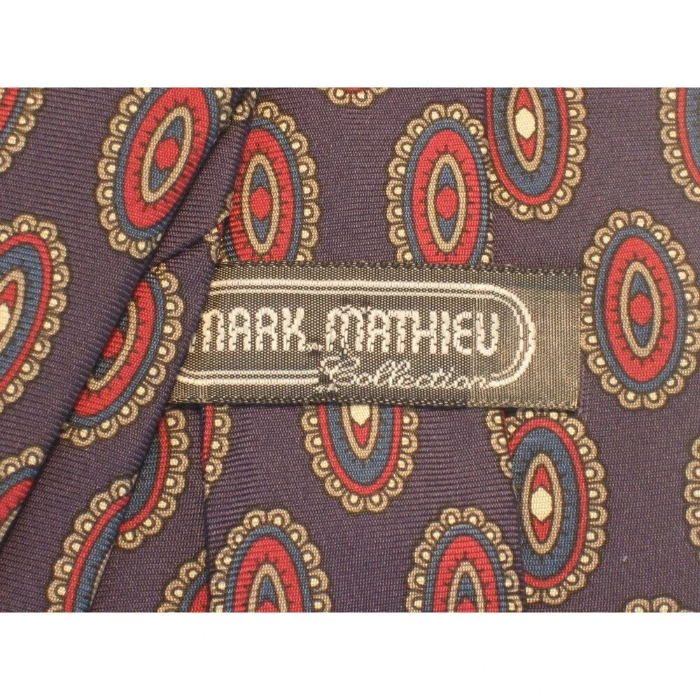 Mark Mathieu 100% Silk Geometric Design Necktie
